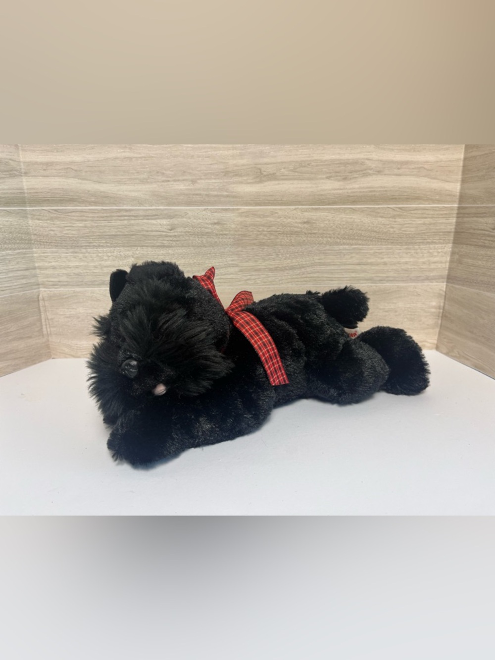 Aurora 2016 Black Scottish Terrier Scotty Dog Plush Stuffed Animal
Red Plaid Bow